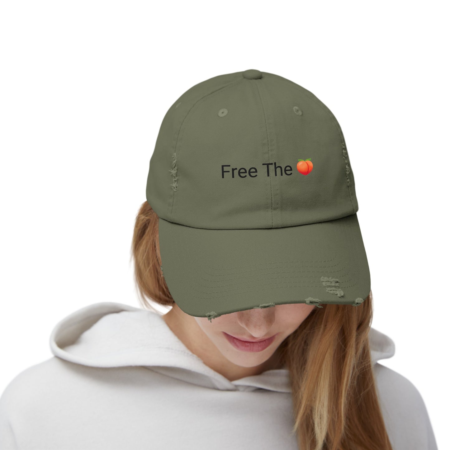 Free The 🍑 Distressed Cap