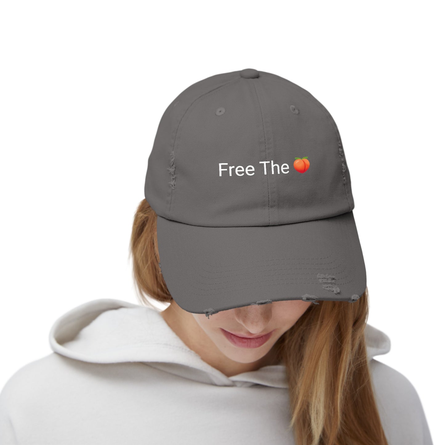 Free The 🍑 Distressed Cap